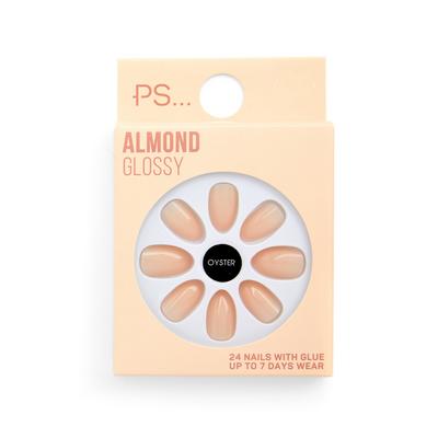 PS Oyster Almond Glossy Faux Nails
