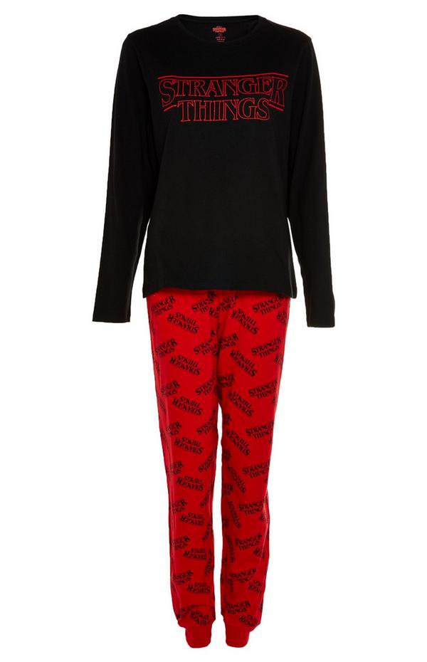 Pijama Stranger Things preto/vermelho