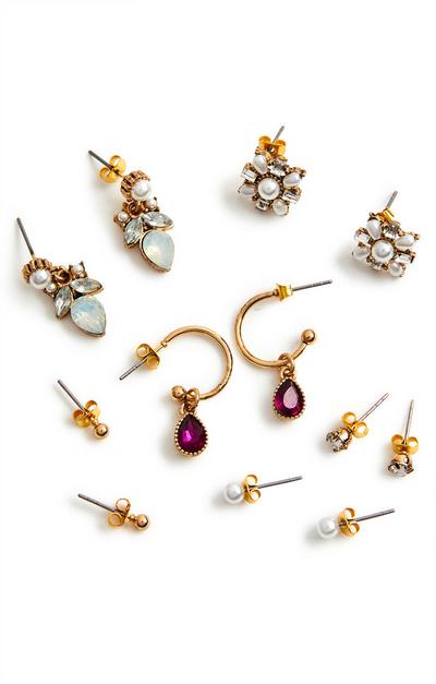 Ohrstecker und Ohrringe mit Zierperlen in antikem Design, 6er-Pack