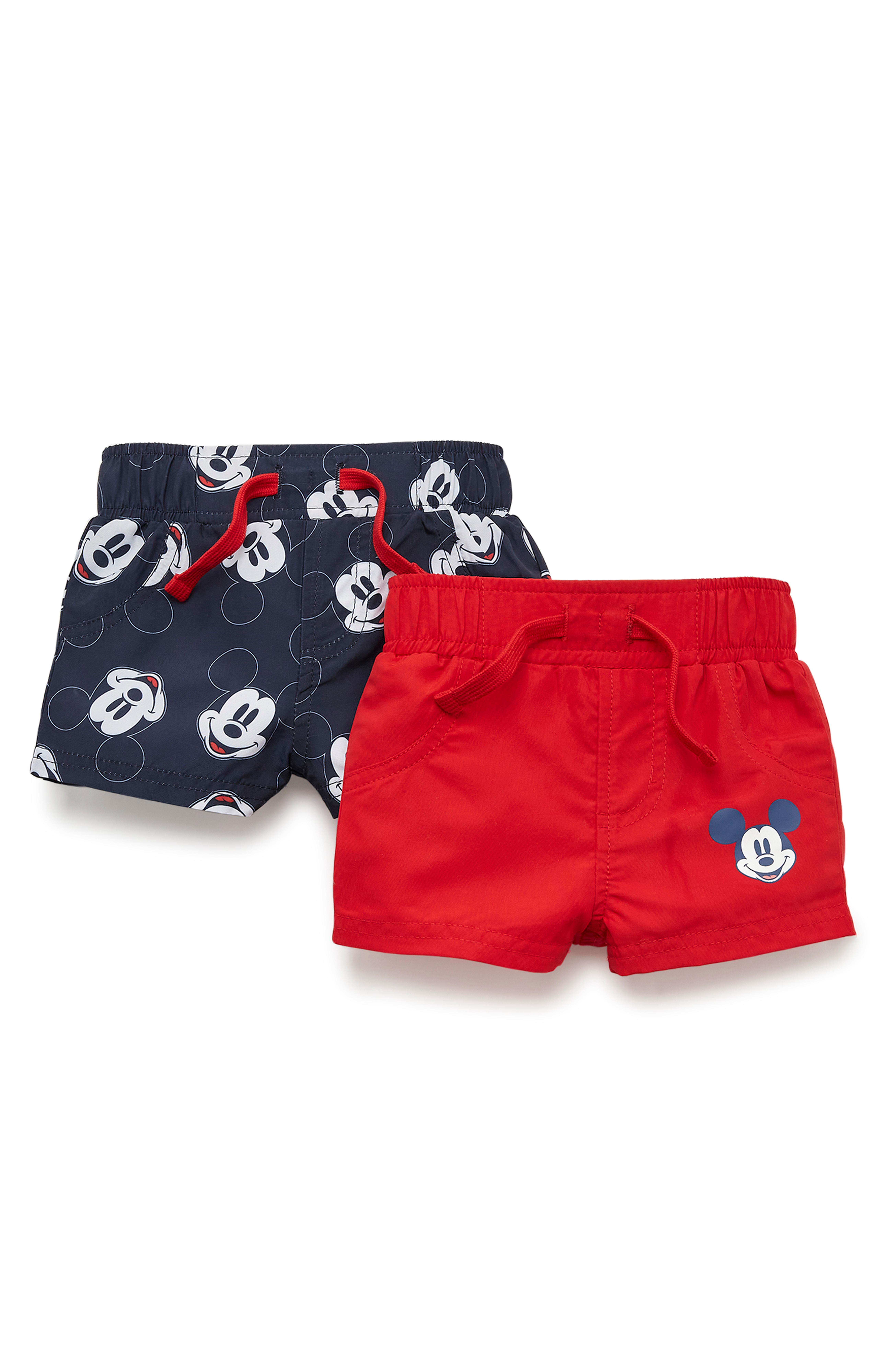 Pack de 2 pantalones cortos rojo y azul marino Disney Mickey Mouse para