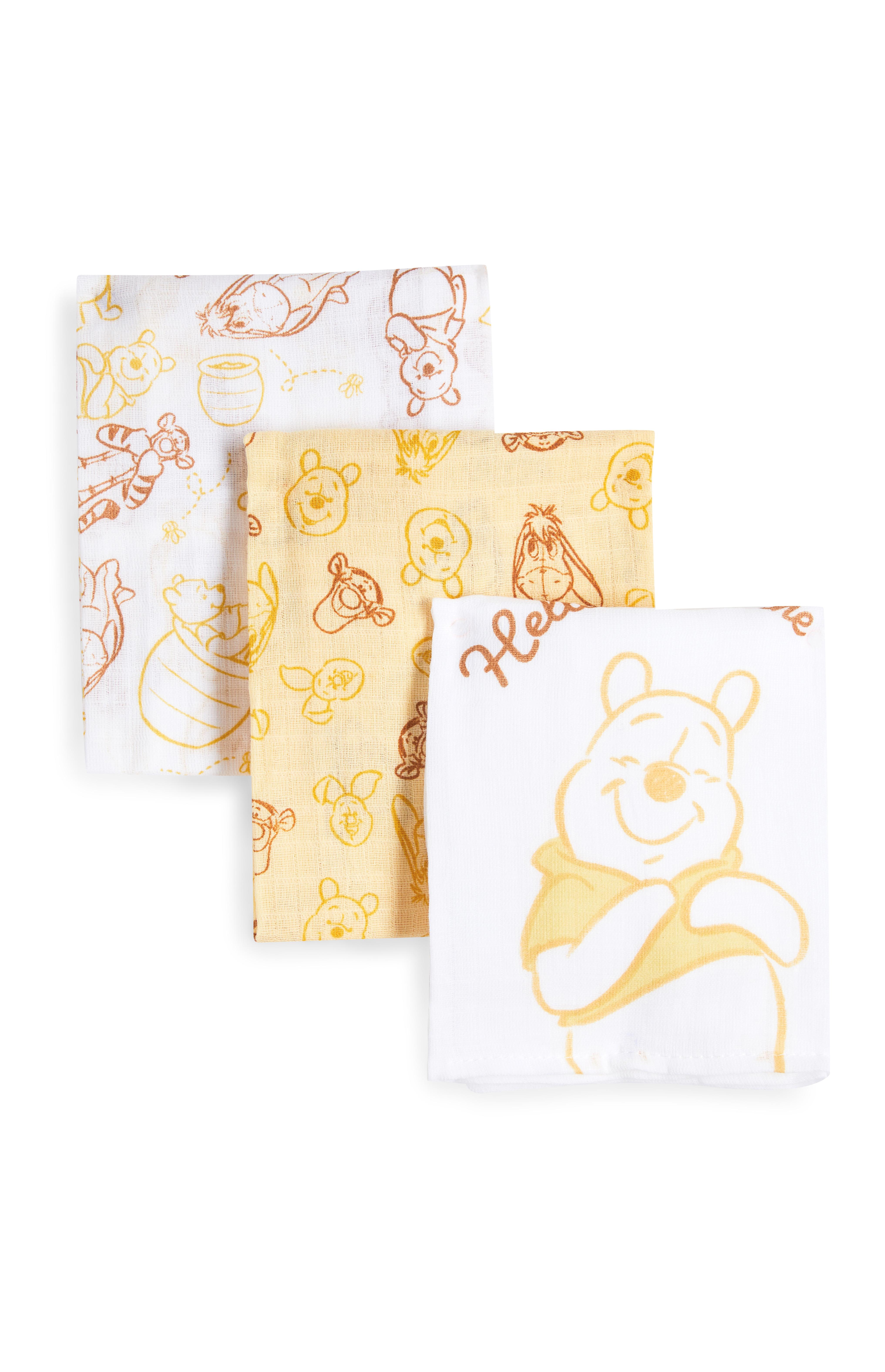 Winnie The Pooh Yellow Muslin Cloths Baby Accessories Baby