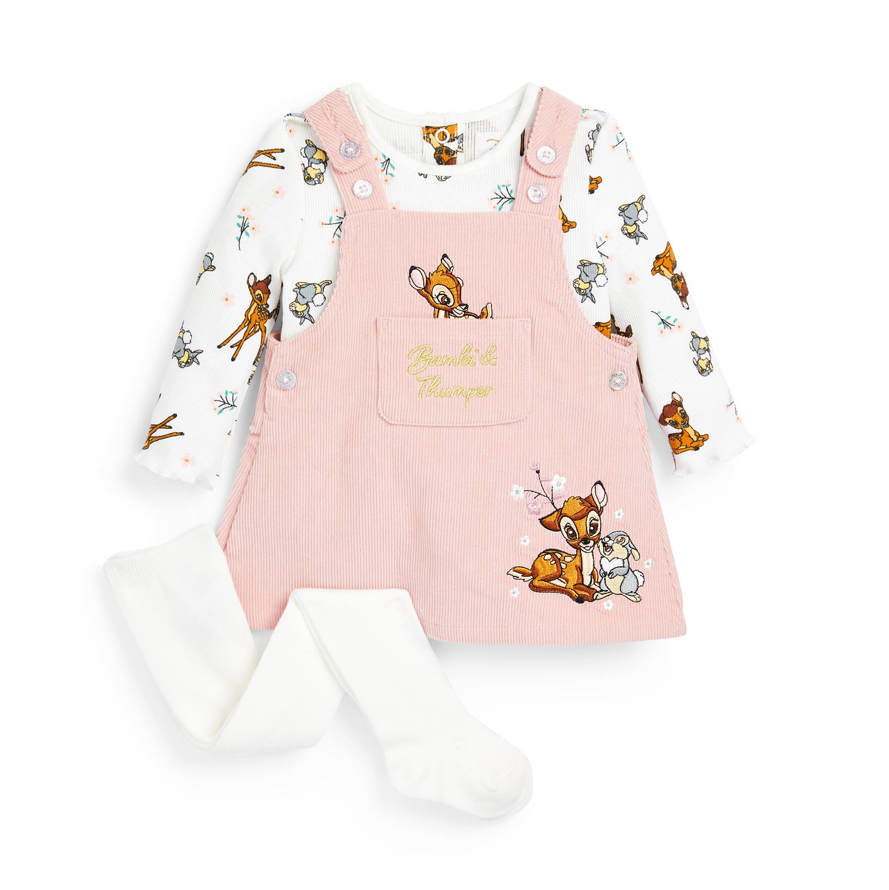 Baby Girl Disney Bambi Corduroy Pinafore 3 Piece Set Baby Girl Clothes Baby Newborn Clothes Kids Clothes All Primark Products Primark Uk