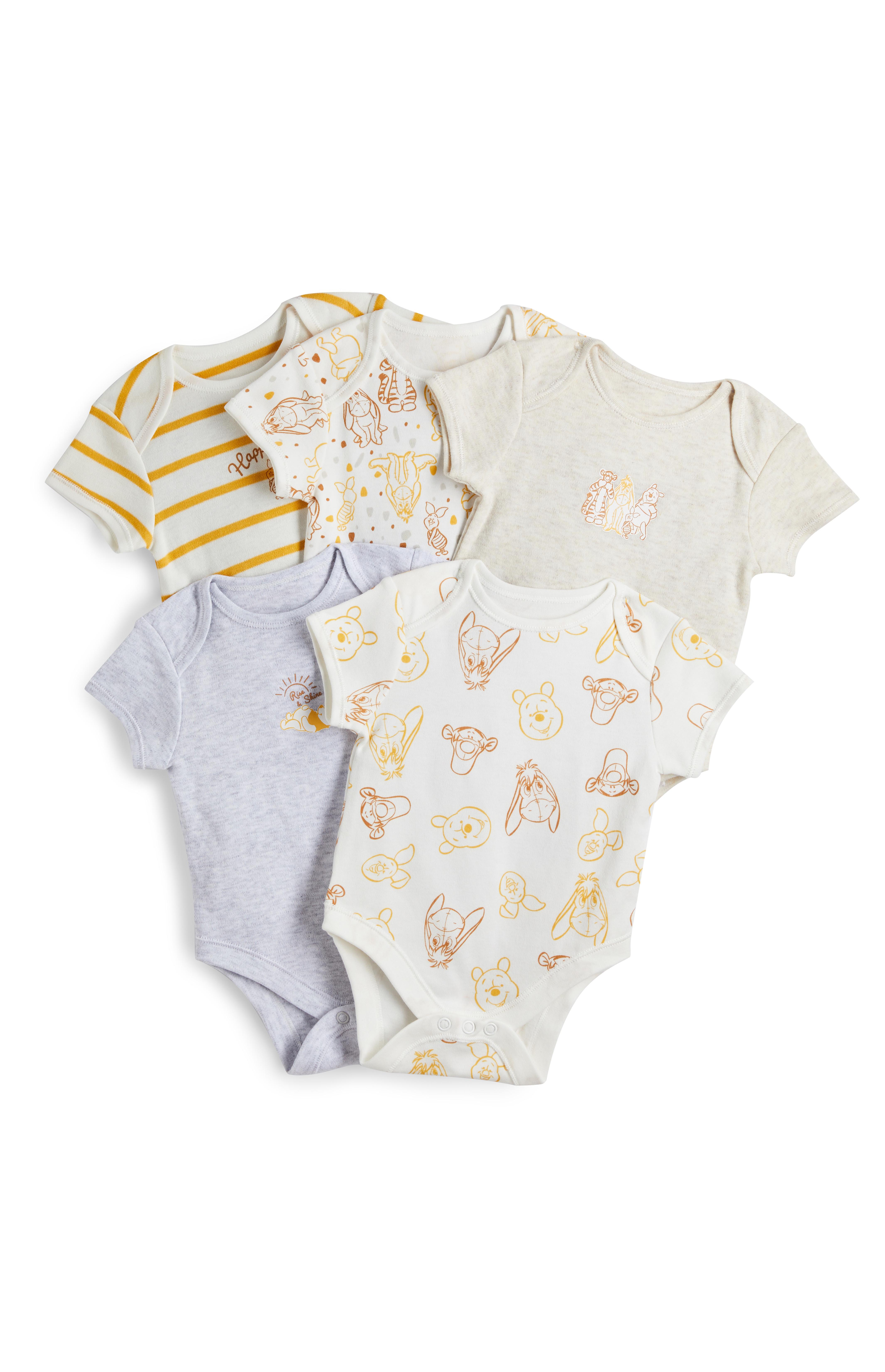 Lot De 5 Bodys A Manches Courtes Winnie L Ourson Nouveau Ne Les Essentiels Pour Bebe Vetements Bebe Et Nouveau Ne Mode Enfant Tous Les Produits Primark Primark Belgique Francaise