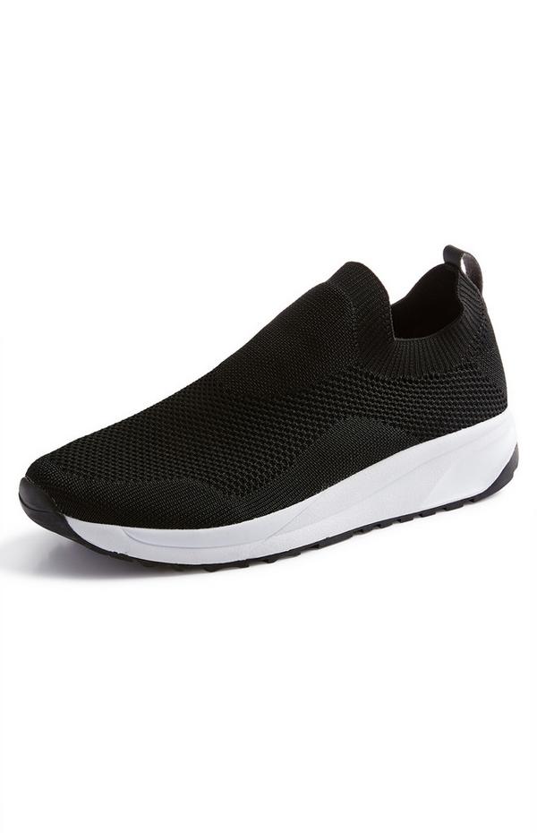 Black Knit Slip On Trainers | Women's Trainers | Women's Shoes & Boots | Our Women's Fashion