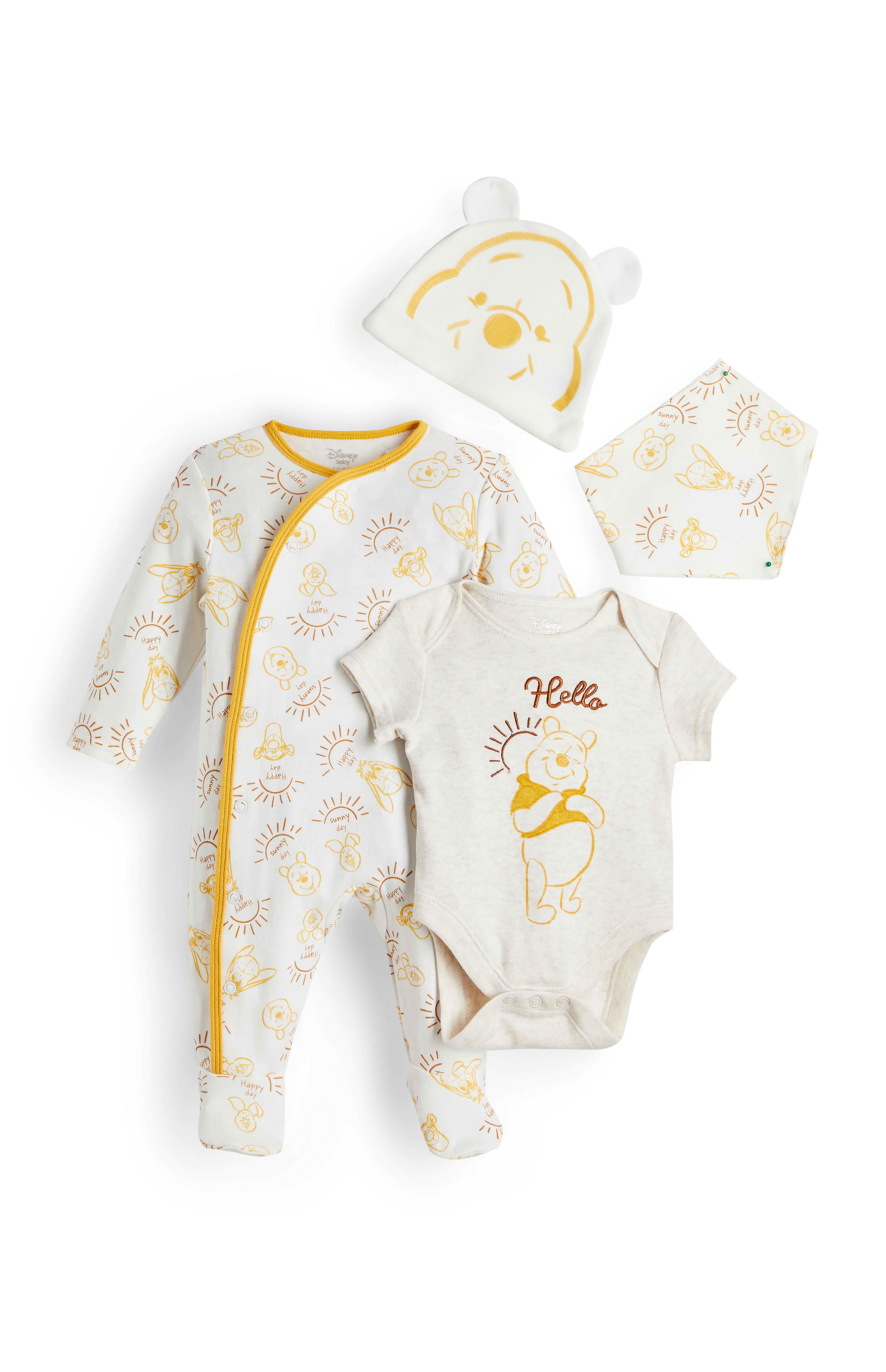 Ensemble 4 Pieces Creme Et Jaune Winnie L Ourson Nouveau Ne Les Essentiels Pour Bebe Vetements Bebe Et Nouveau Ne Mode Enfant Tous Les Produits Primark Primark France