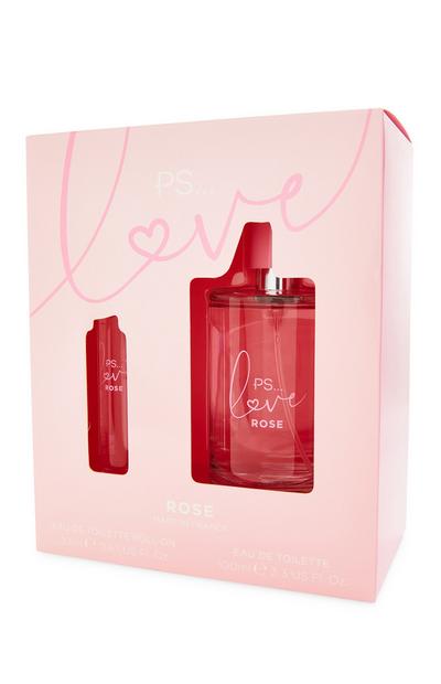 Conjunto presente perfume Ps Love Rose