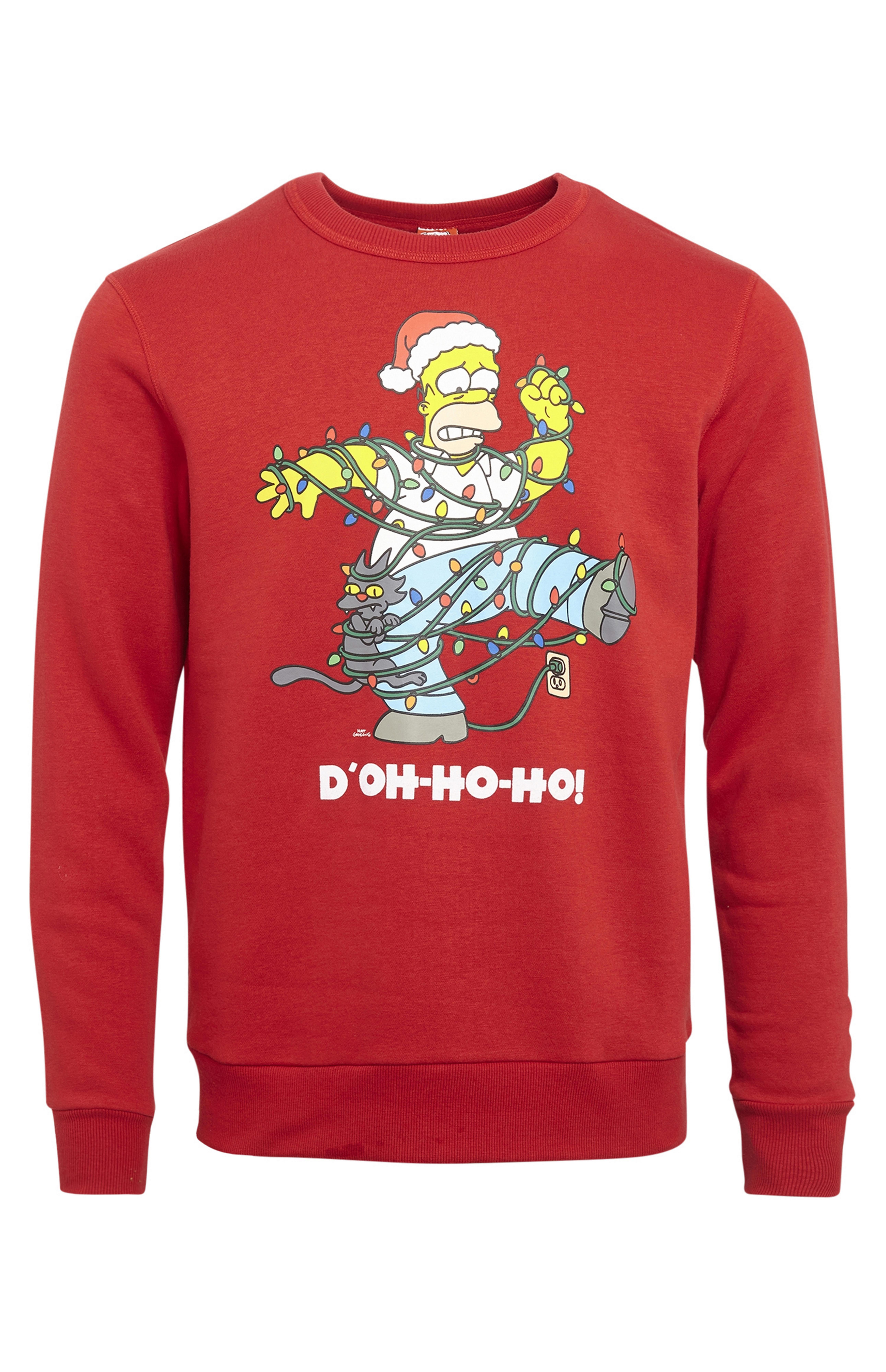 The Simpsons Red Crew Neck Christmas Jumper Men's Hoodies