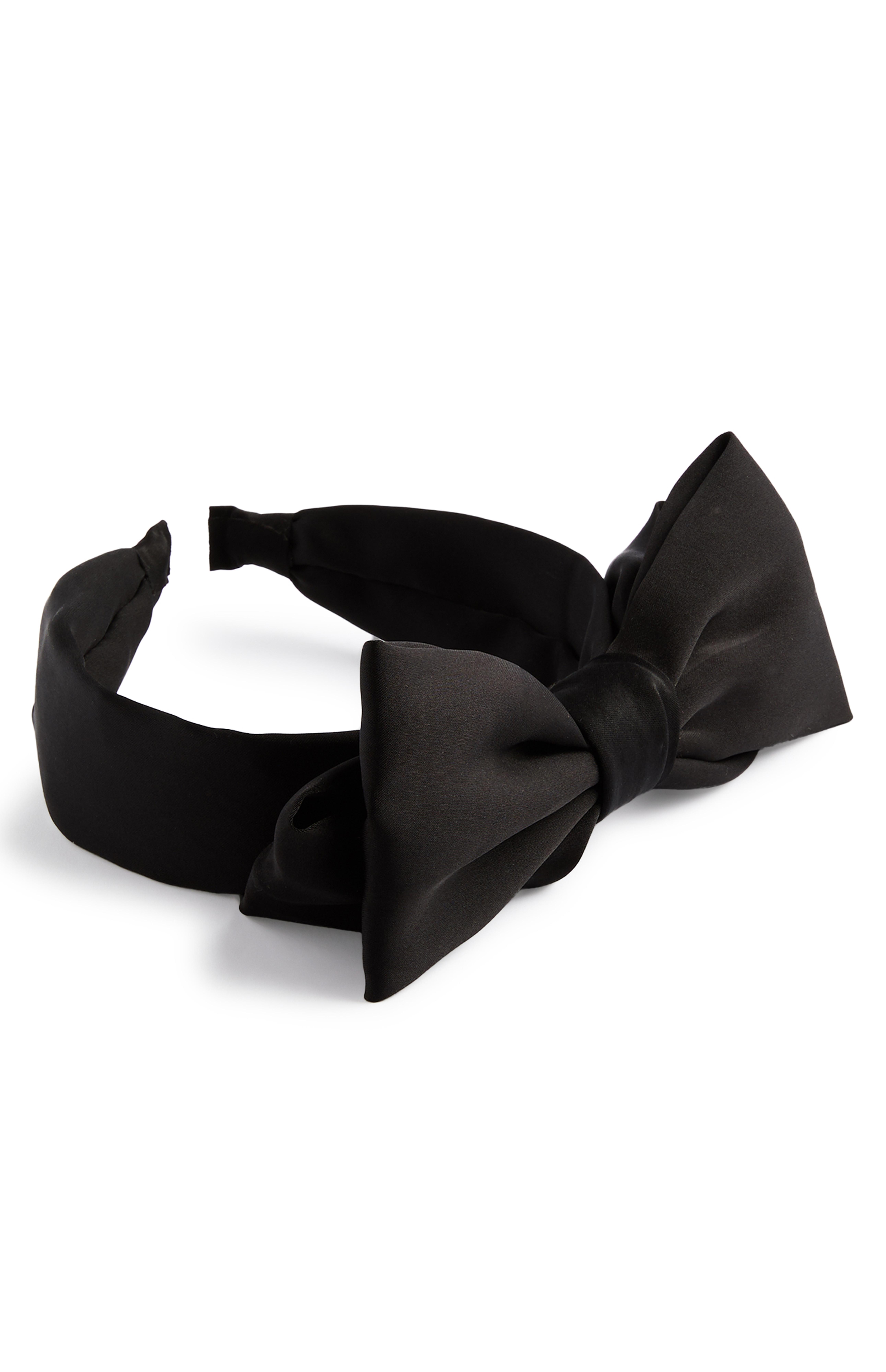 Black Satin Bow Headband Hair Accessories Hair Bands, Bows & Scrunchies Women's Accessories