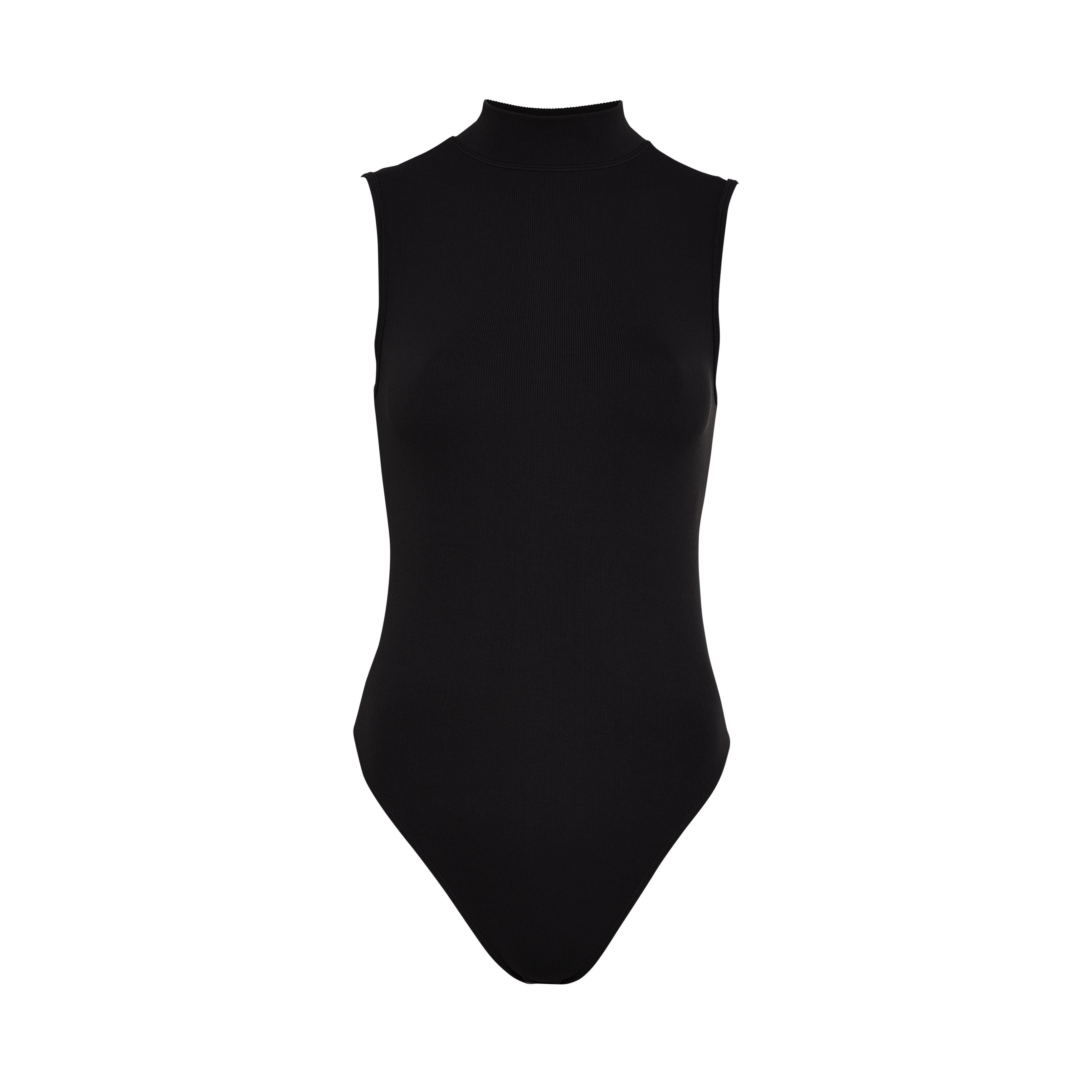 Black Seamfree Sleeveless High Neck Bodysuit Women's Tops Women's