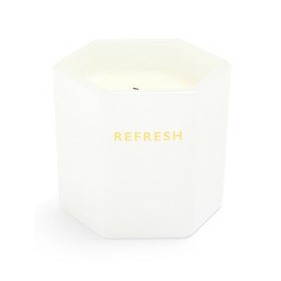 Refresh Scented Hex Glass Votive Candle