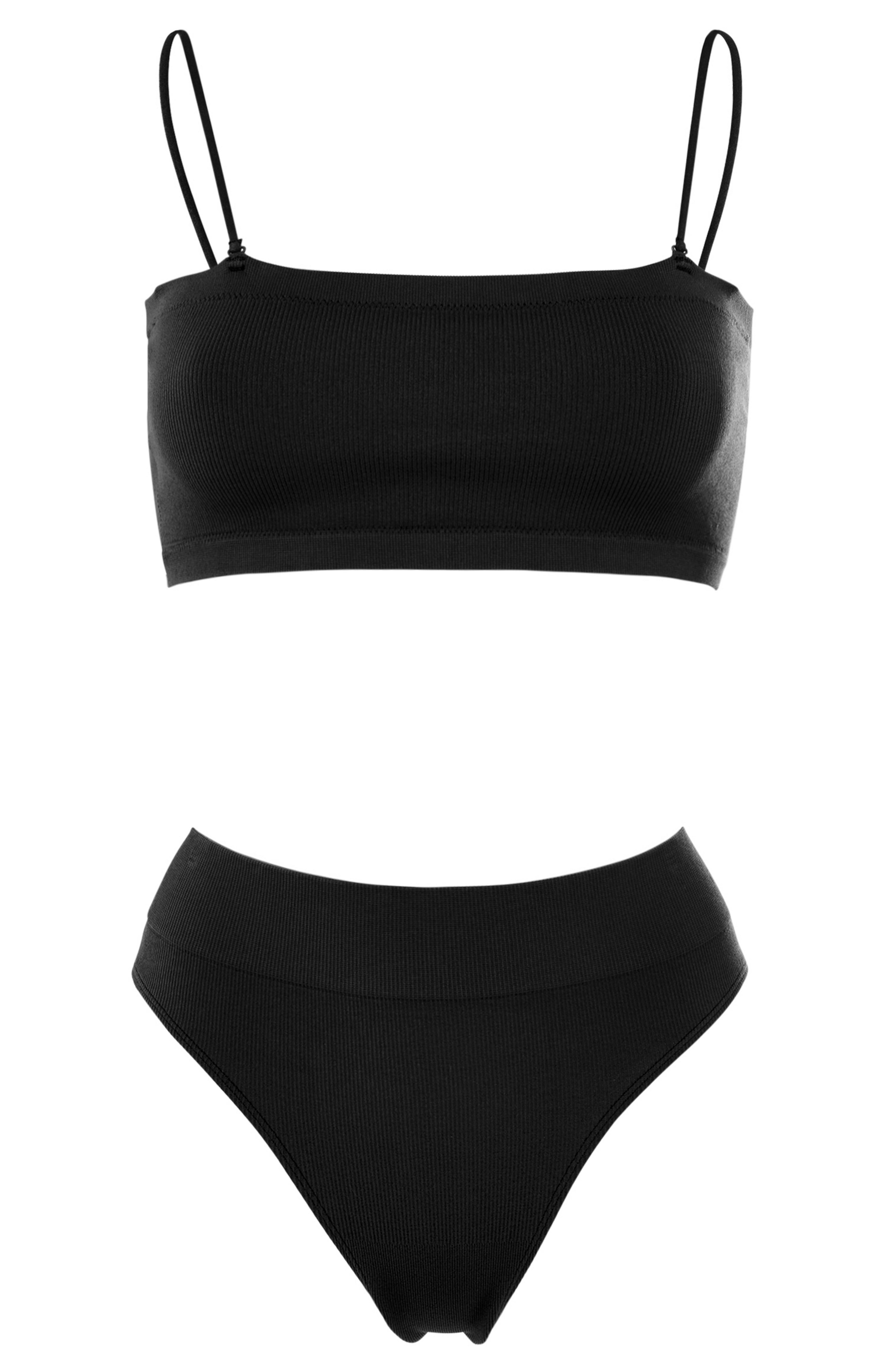 black high waisted underwear set