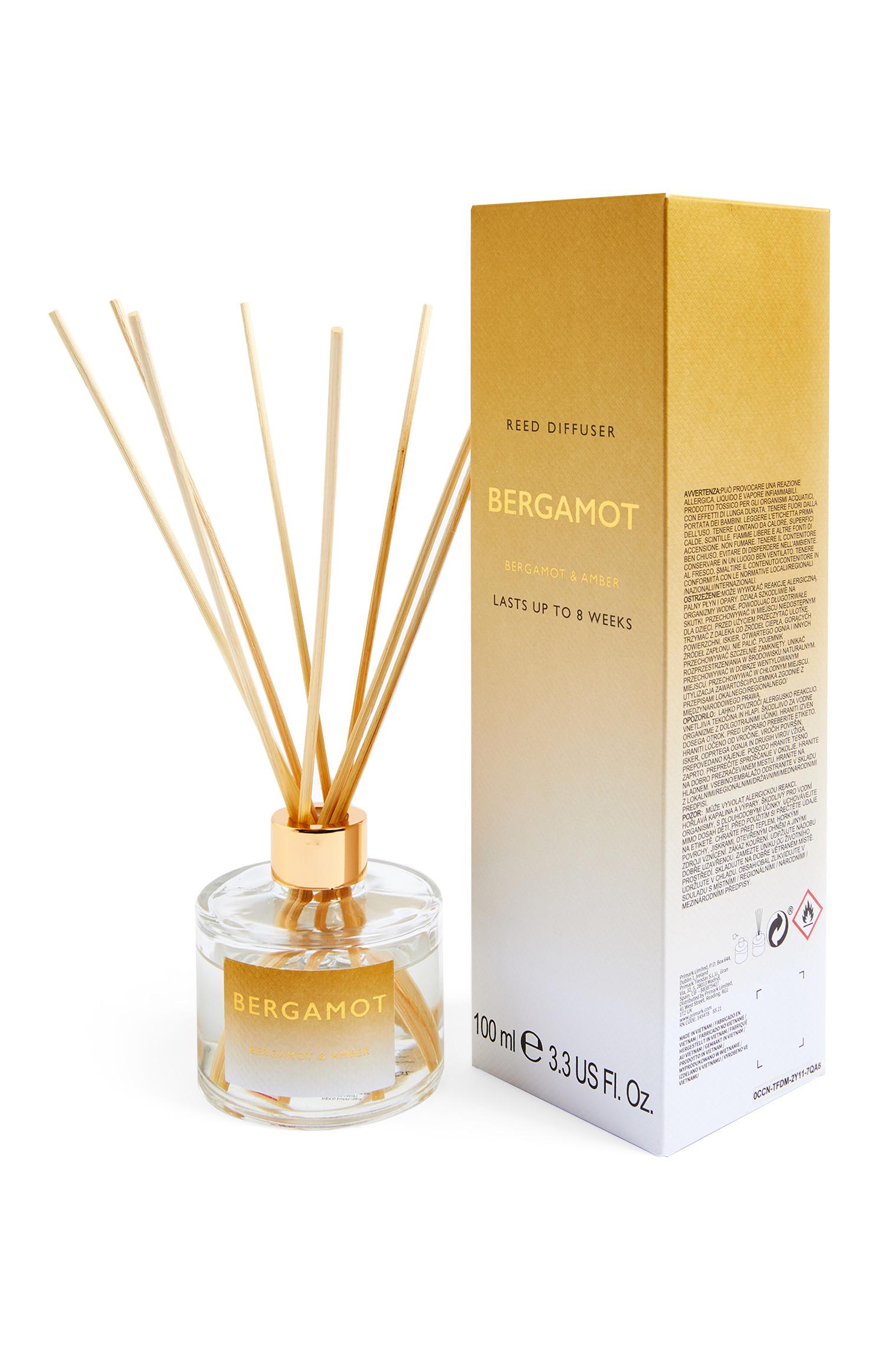 Bergamot Printed Reed Diffuser 100ml Oil Diffusers & Room Sprays