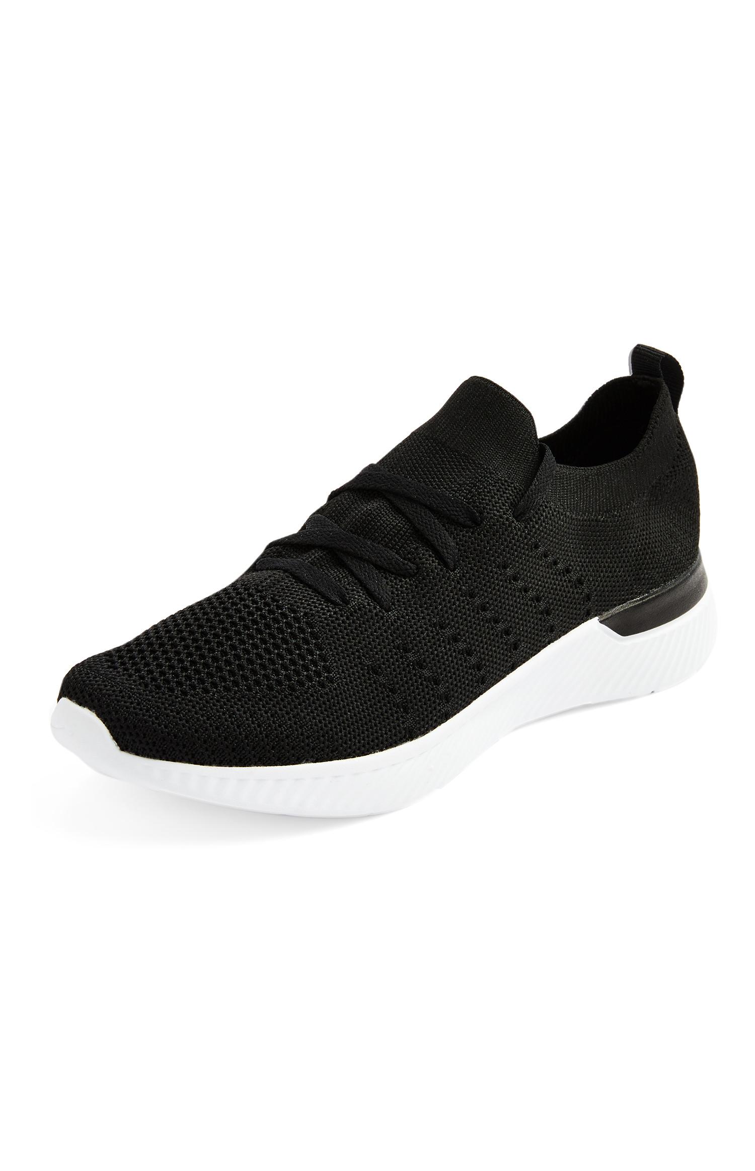 womens black pull on trainers