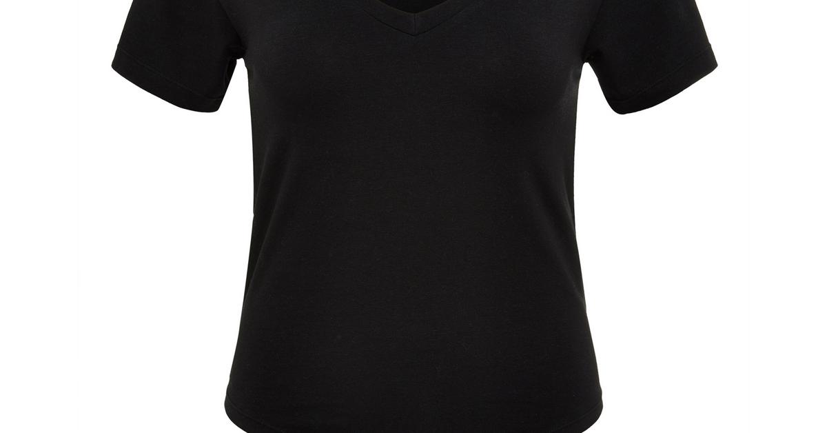Black V-Neck T-Shirt Bodysuit | Women's T-Shirts | Women's Clothing ...
