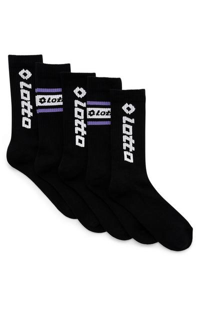 Schwarze „Lotto“ Socken, 5er-Pack