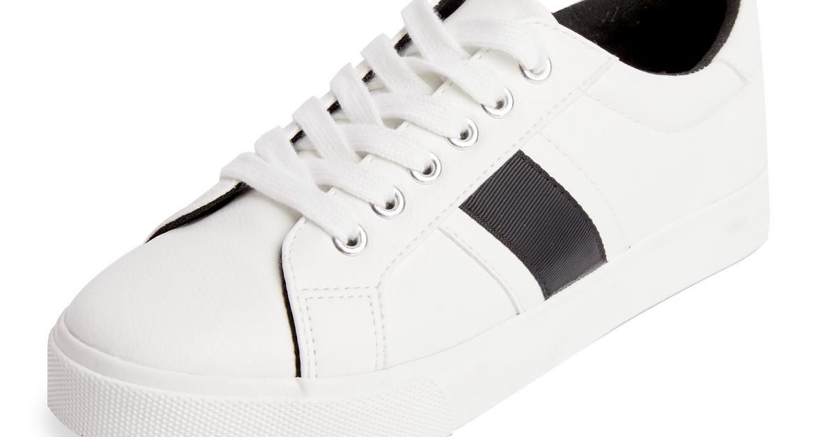White Side Stripe Low Top Trainers | Women's Trainers | Women's Shoes ...