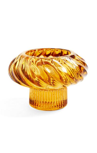Amber Glass Tealight Holder
