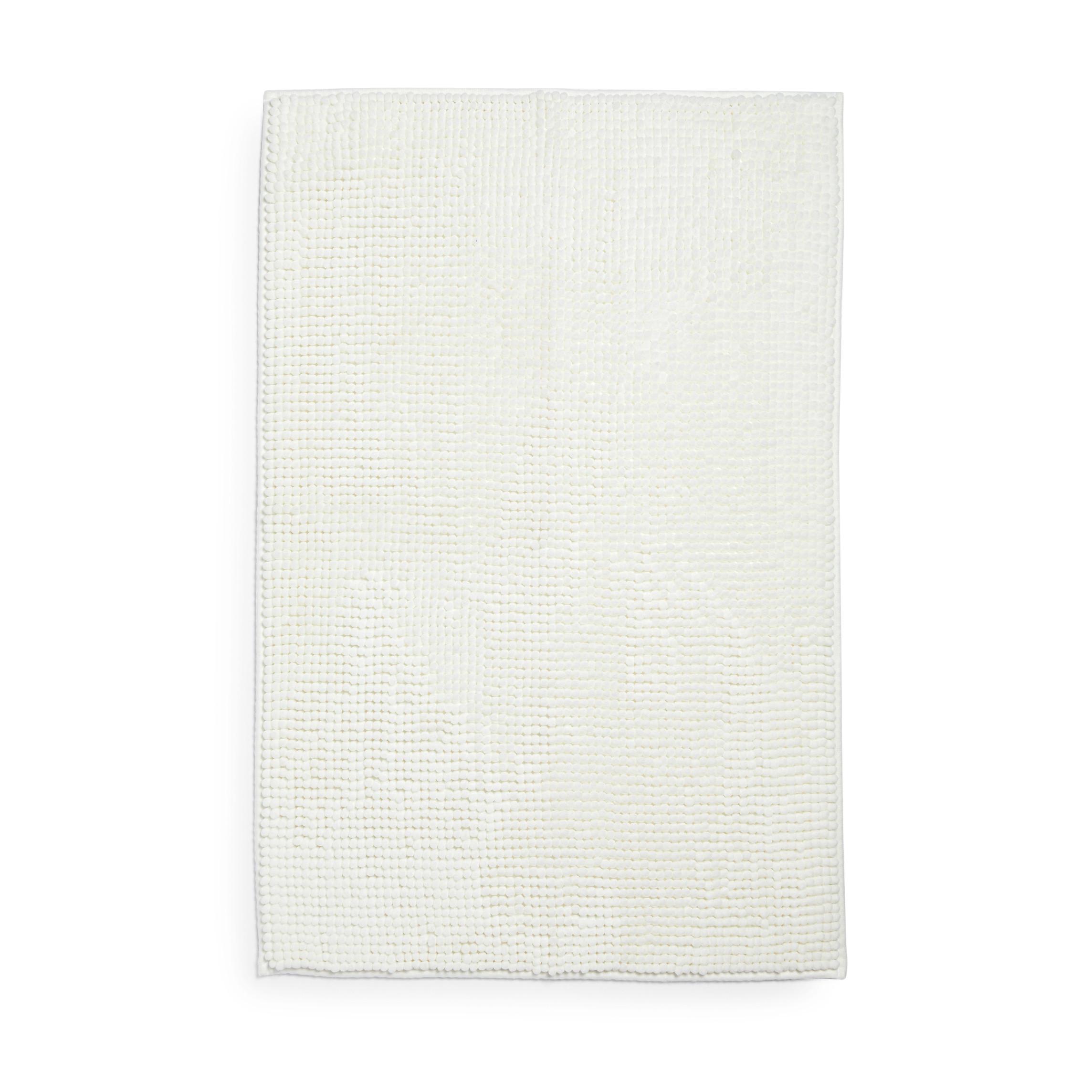 Ivory Extra Large Chenille Bath Mat Bathroom Accessories All
