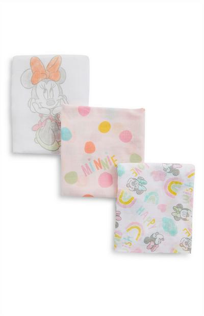3-Pack Multi Disney Minnie Mouse Print Baby Burp Cloths