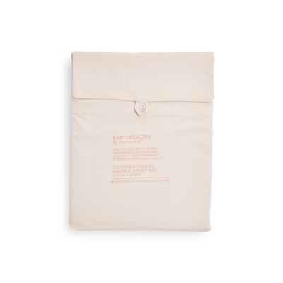 Conjunto capa edredão casal algodão orgânico/tencel Earthcolors By Archroma Primark Cares rosa-pálido