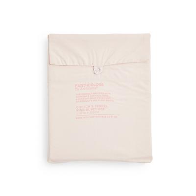 Conjunto capa edredão tamanho king algodão orgânico/tencel Earthcolors By Archroma Primark Cares rosa-pálido