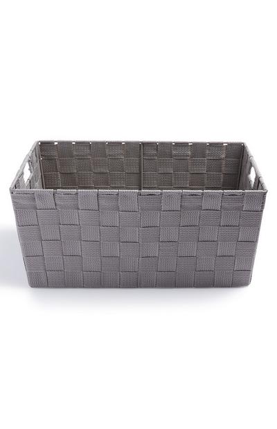Gray Medium Woven Basket