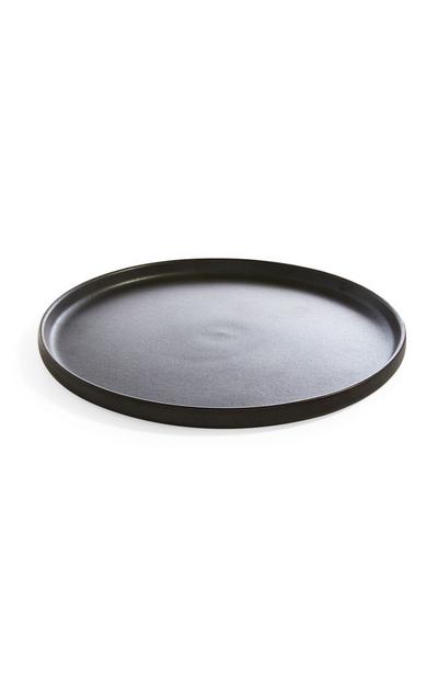 Black Ceramic Large Plate