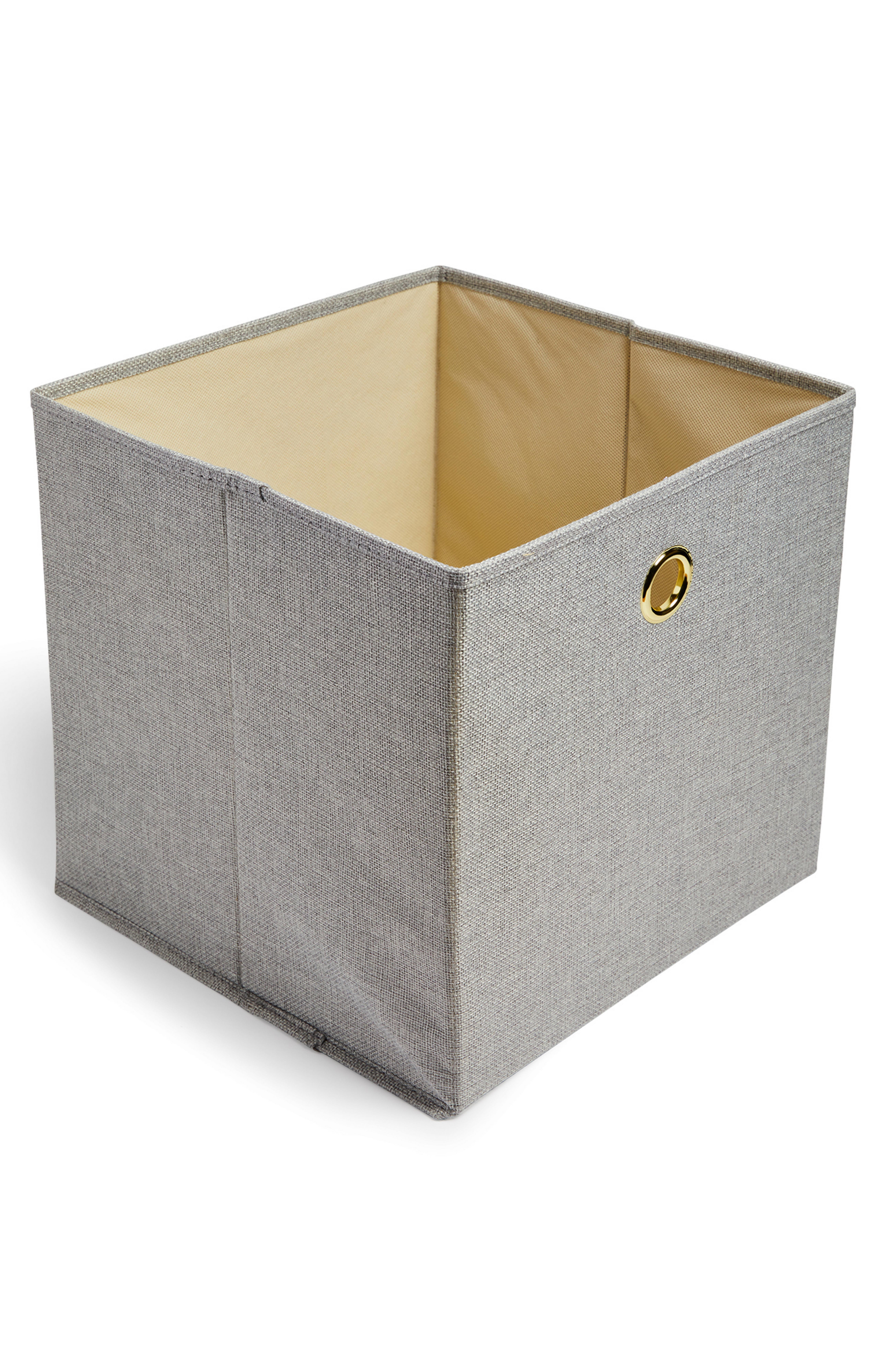 Caja cúbica de almacenaje de tela en color gris | Almacenamiento para