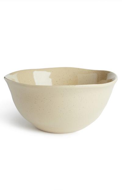 Medium Beige Stoneware Bowl