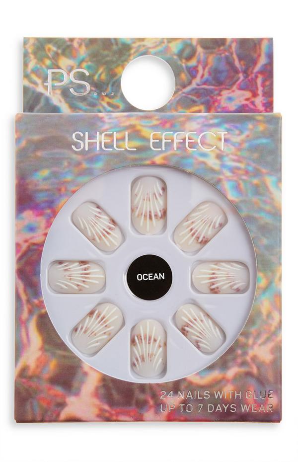 Ps Ocean Almond Matte Shell Effect False Nails