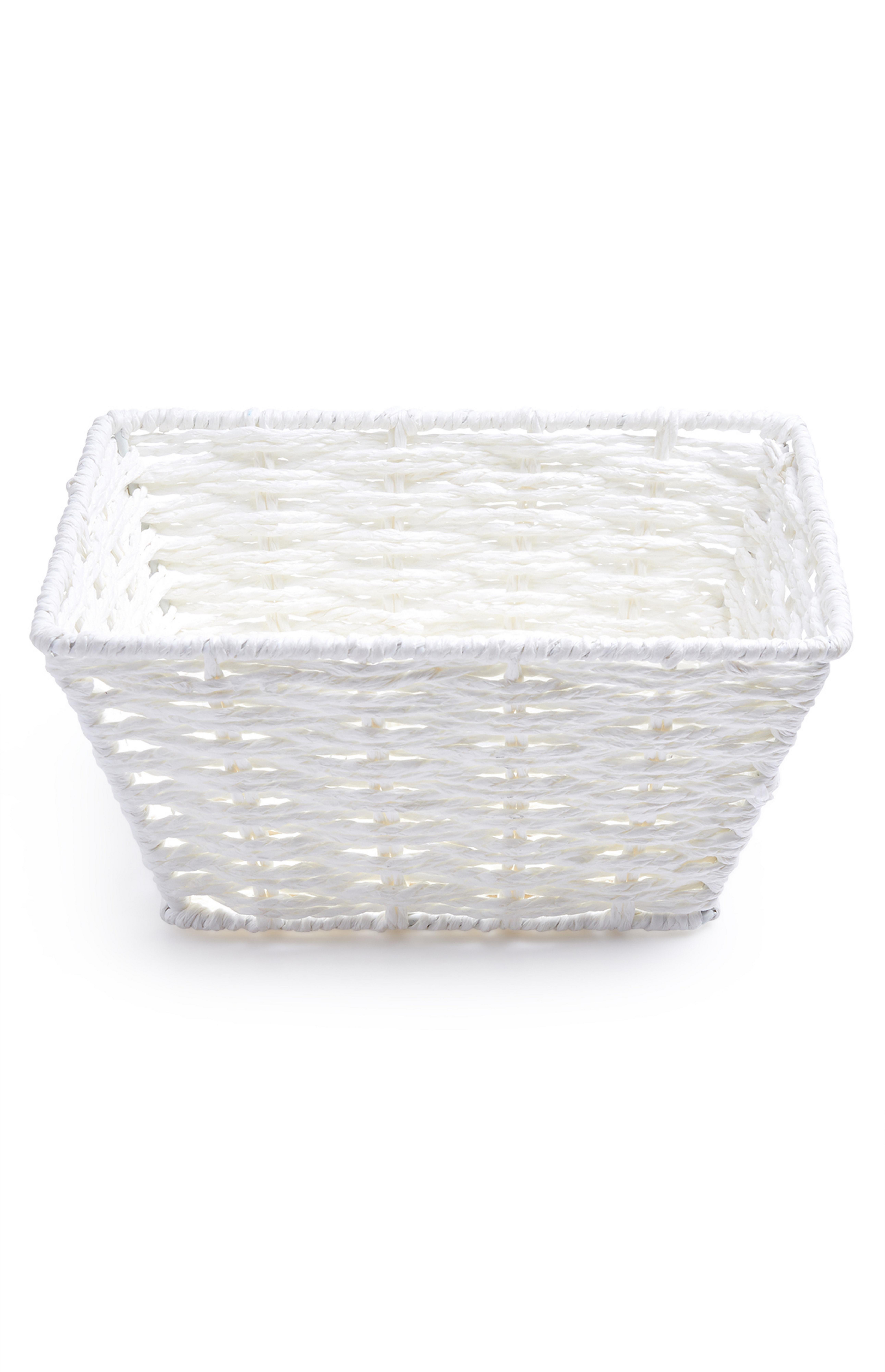 Cesto papel corda mini branco