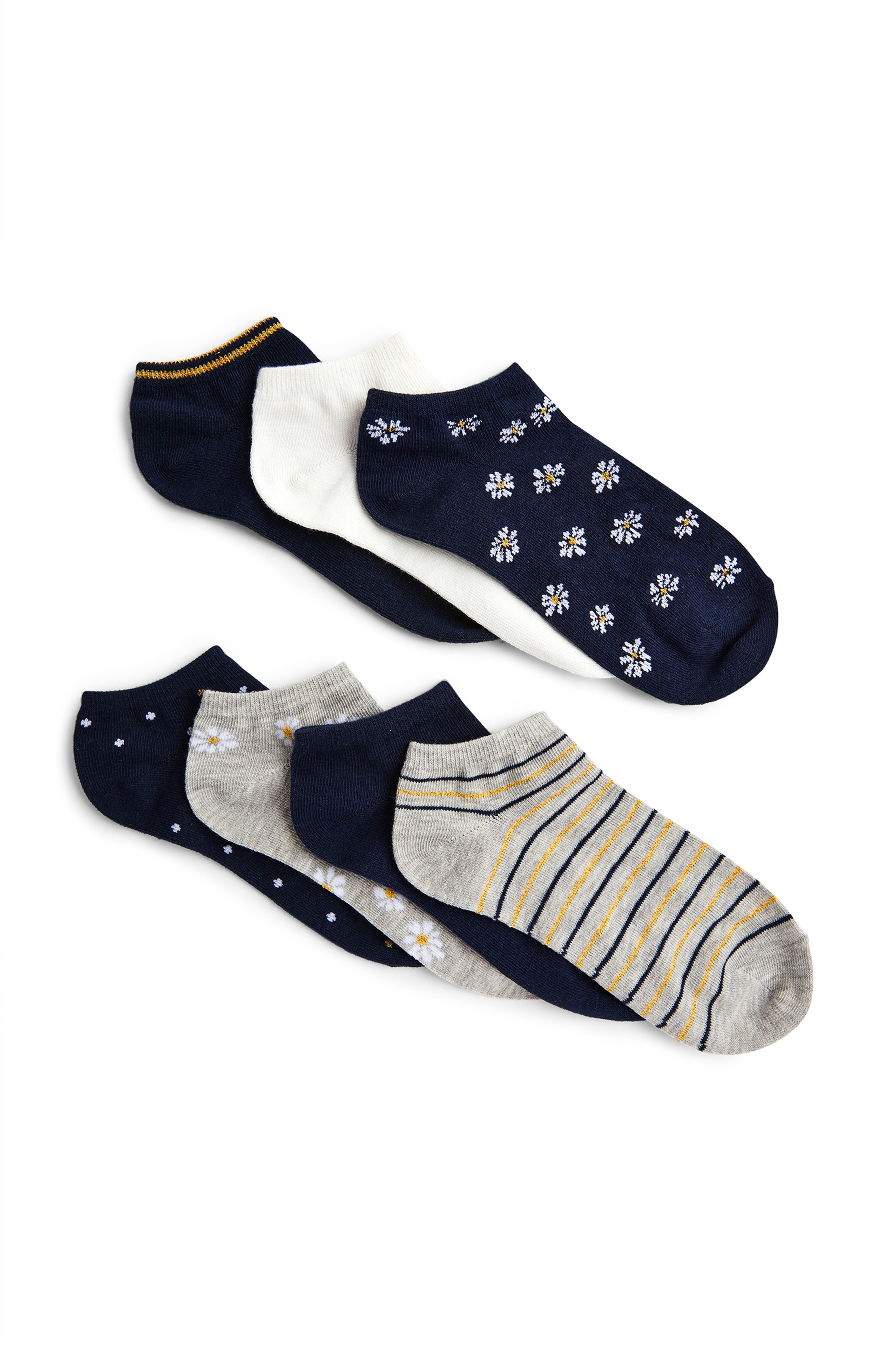 Mixed Pattern Trainer Socks 7 Pack Women's Socks & Tights Women's