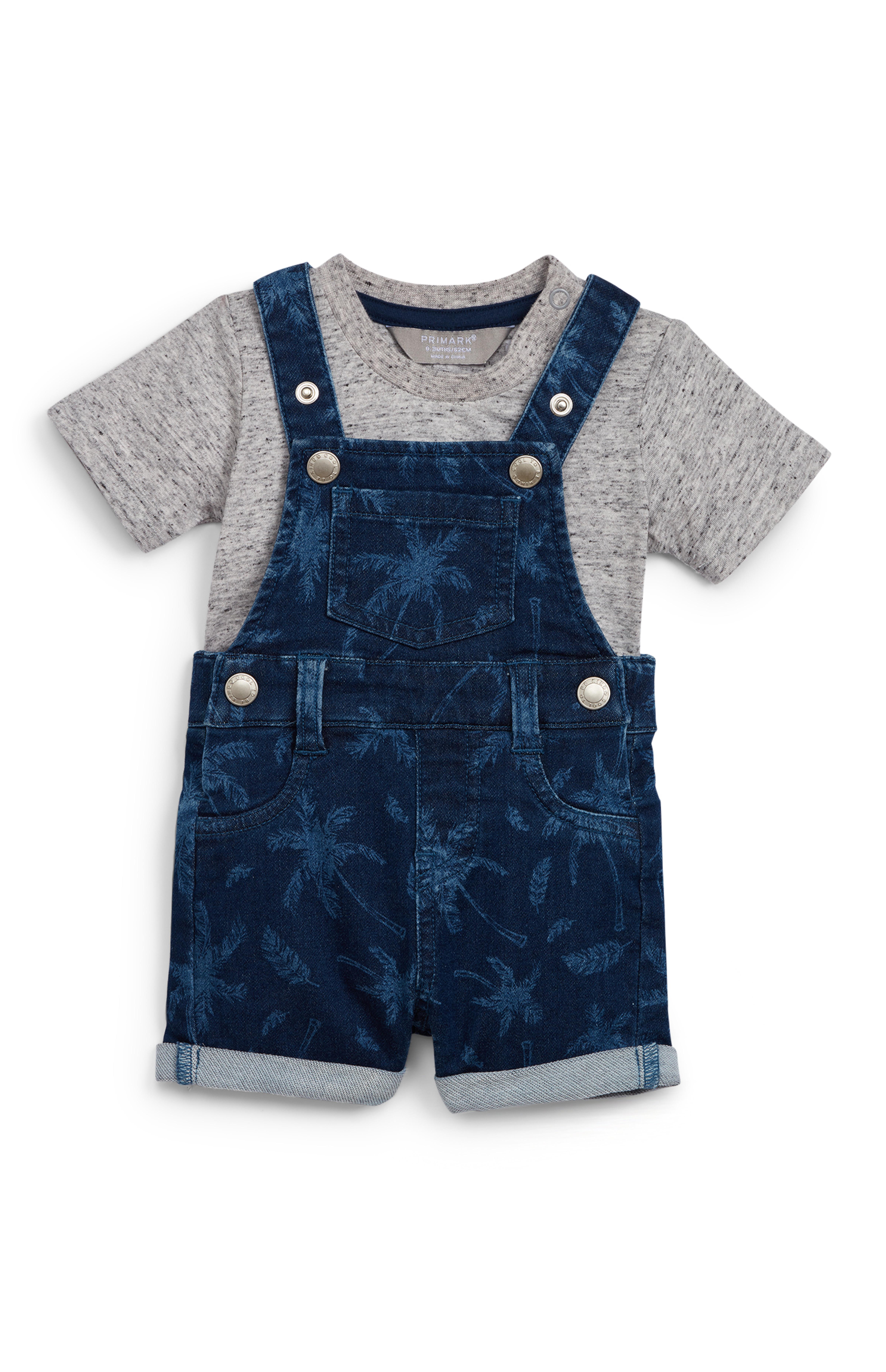 Ensemble 2 Pieces Avec Salopette Bleue En Jean Bebe Garcon Mode Bebe Garcon Vetements Bebe Et Nouveau Ne Mode Enfant Tous Les Produits Primark Primark France