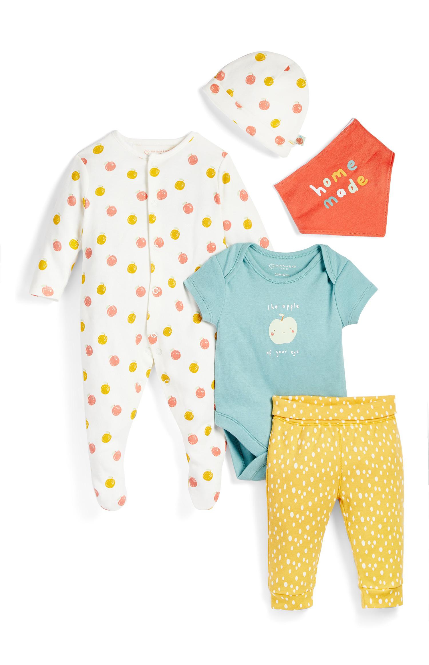 Ensemble 5 Pieces Nouveau Ne Les Essentiels Pour Bebe Vetements Bebe Et Nouveau Ne Mode Enfant Tous Les Produits Primark Primark Belgique Francaise