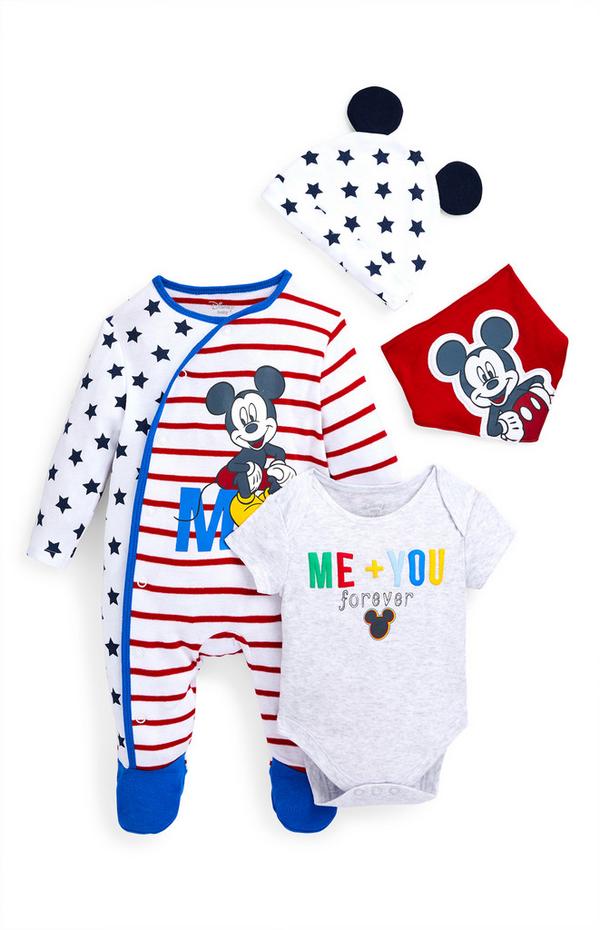 Newborn Baby Boy Disney Mickey Mouse Starter Set 4 Piece