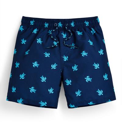 Pantalón corto azul con estampado de tortugas para niño pequeño
