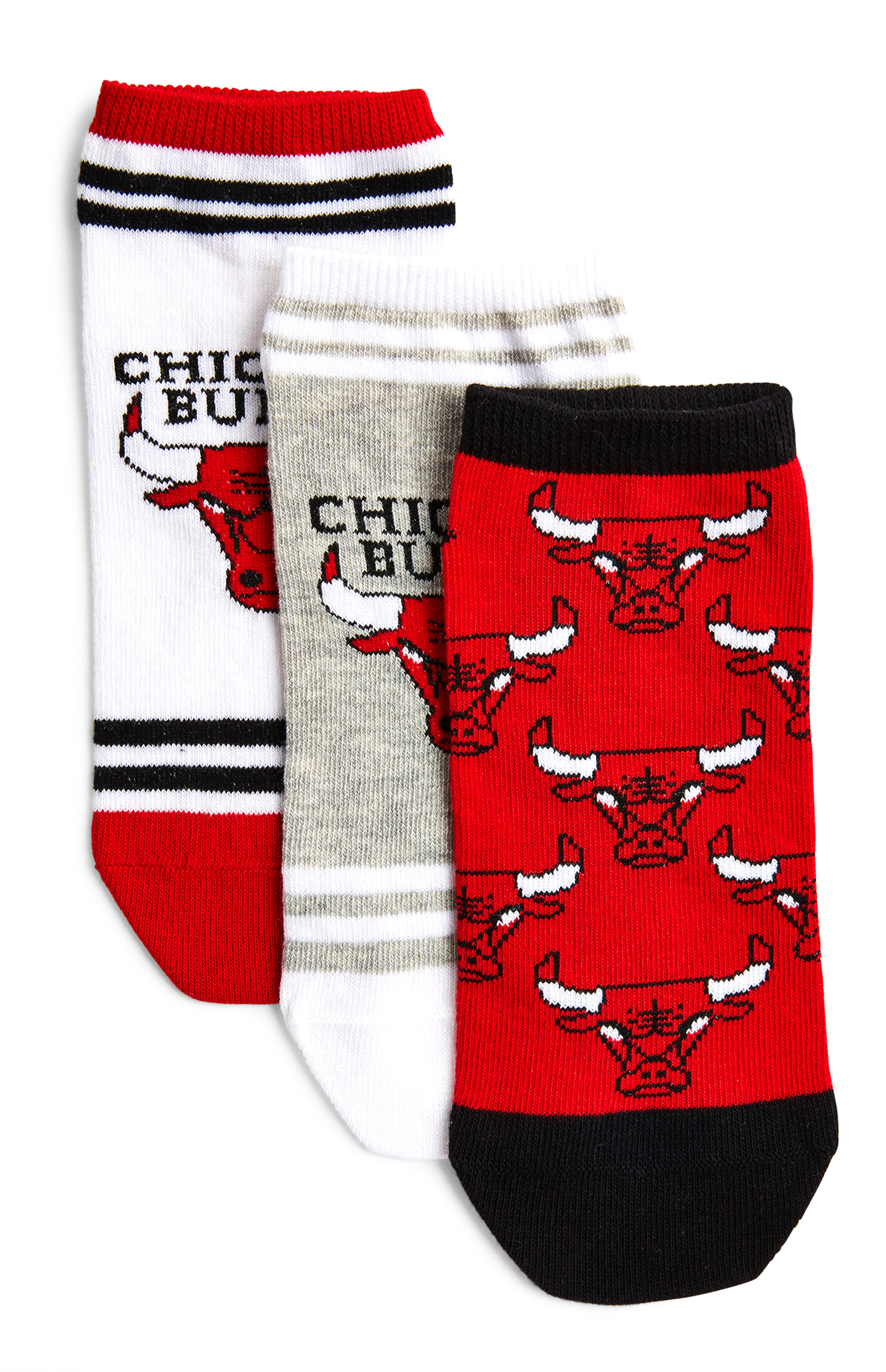 Rote „NBA Chicago Bulls“ Socken, 3er-Pack