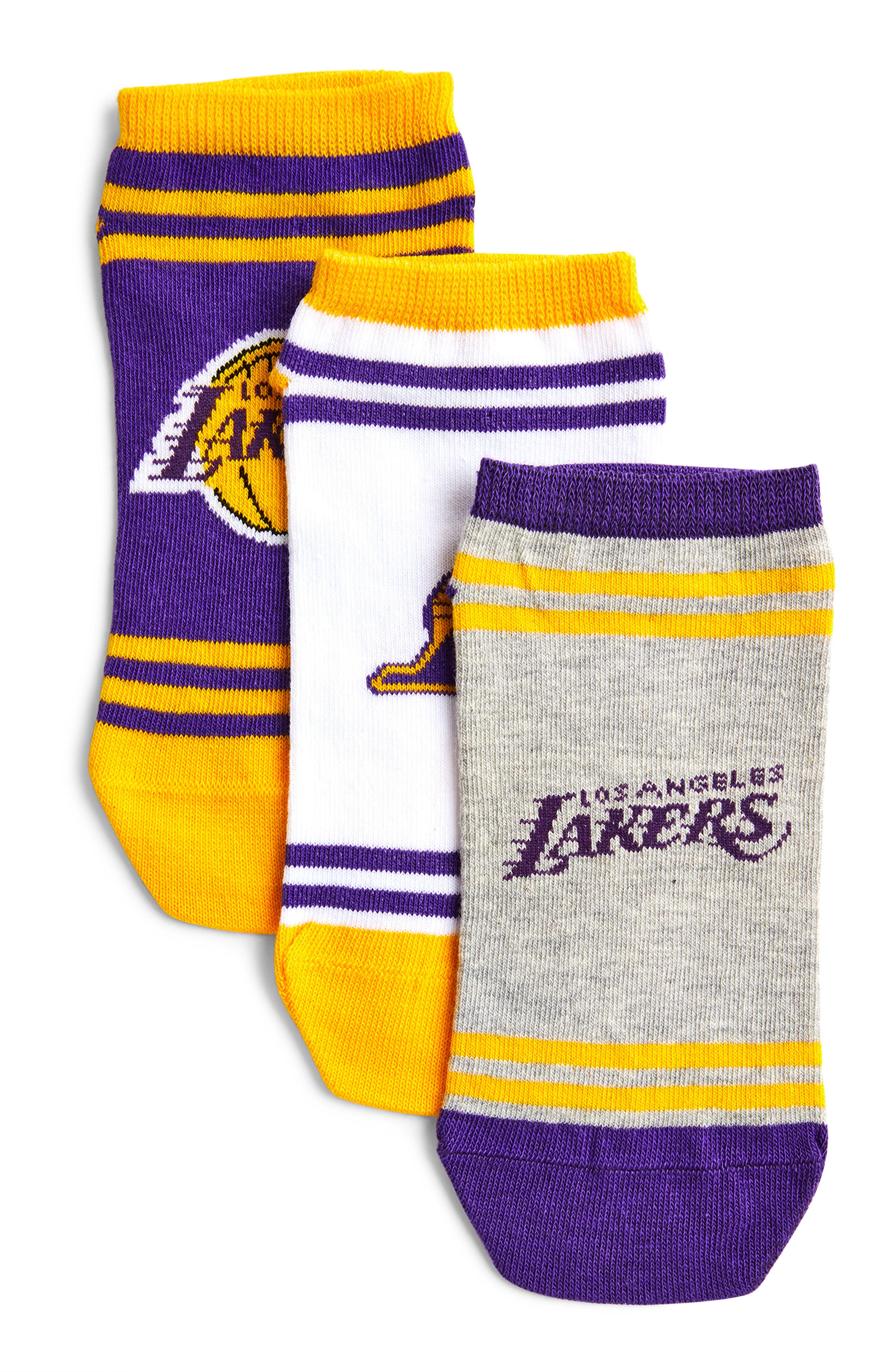 Violette „NBA LA Lakers“ Socken, 3er-Pack
