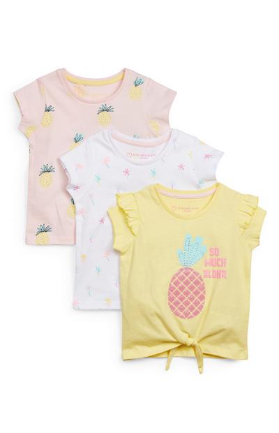 Baby Girl Fruit Print T-Shirts 3-Pack