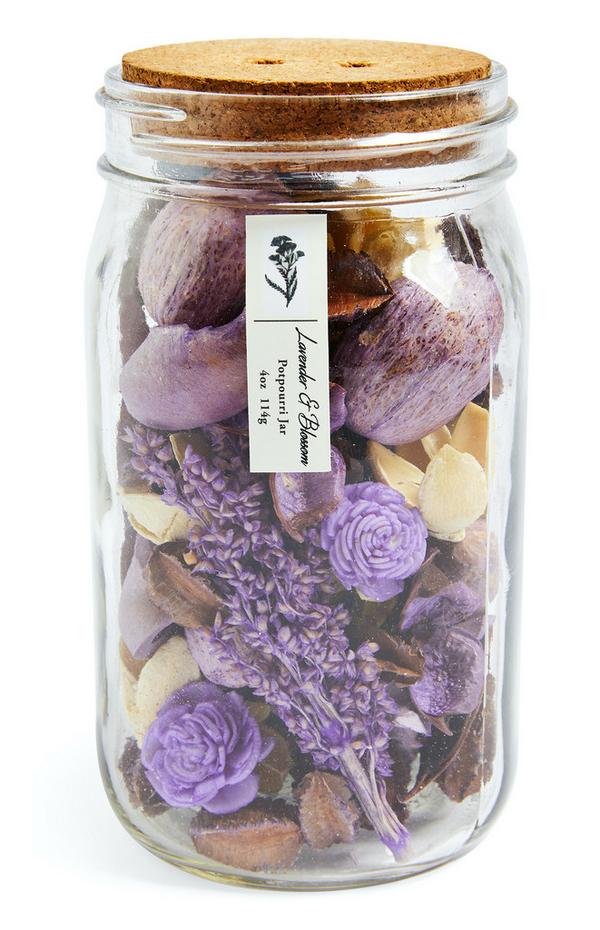 Lavender And Blossom Potpourri Jar With Cork Lid
