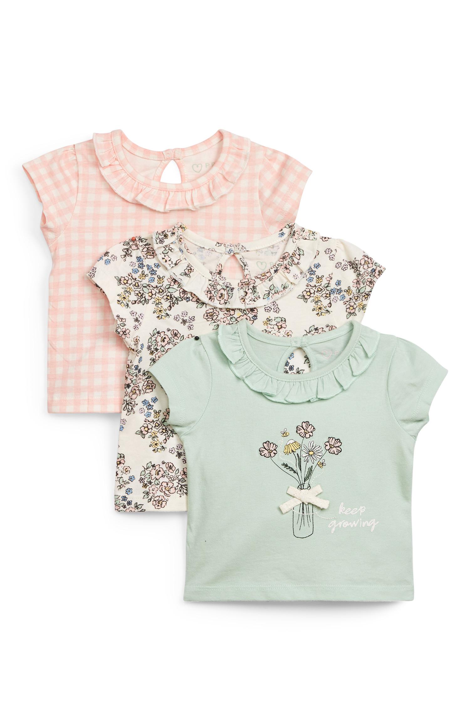 Baby Girl Floral Print T Shirt 3 Pack Baby Girl Clothes Baby Newborn Clothes Kids Clothes All Primark Products Primark Poland