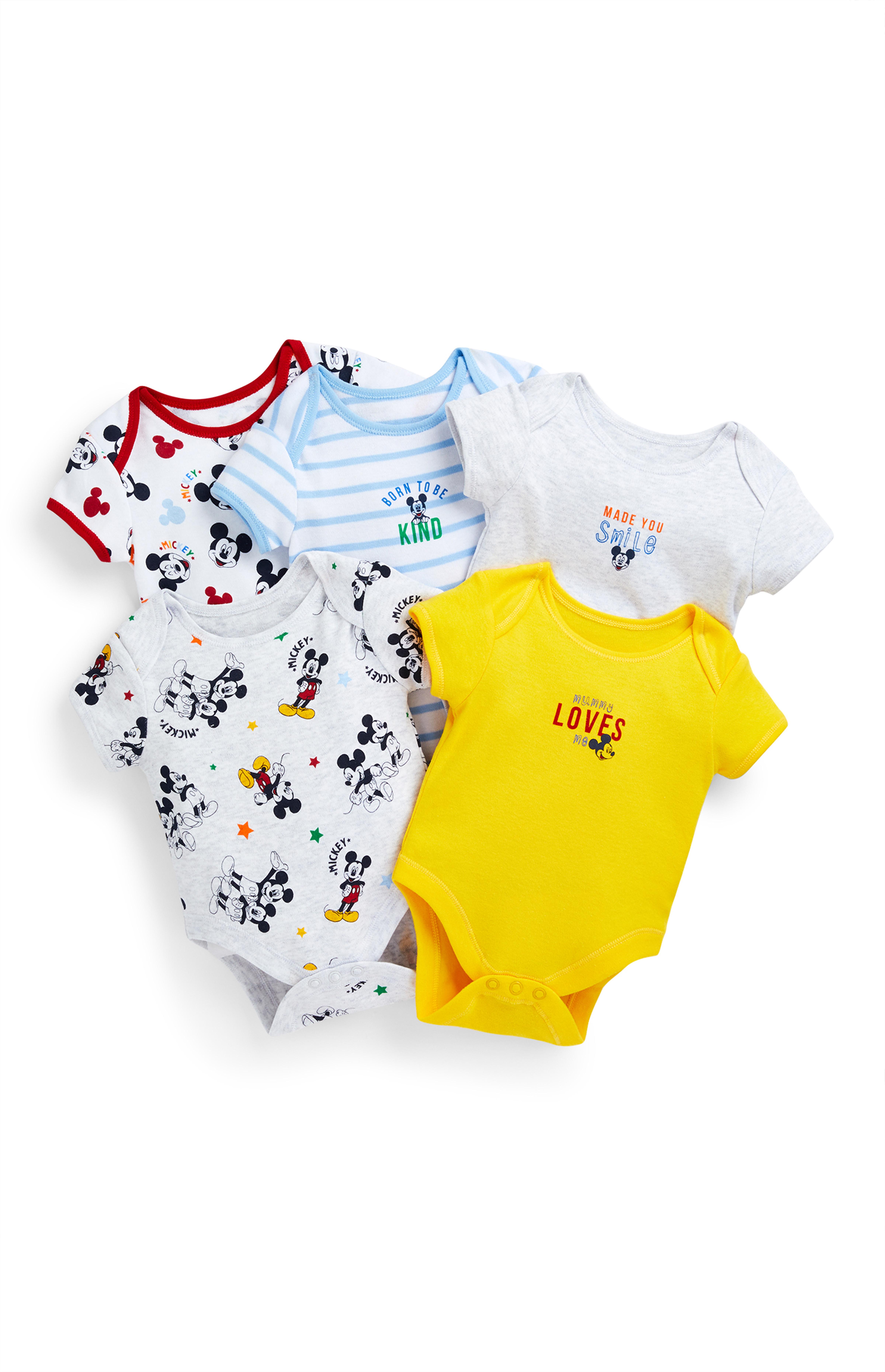 Lot De 5 Bodys Disney Mickey Mouse Bebe Garcon Les Essentiels Pour Bebe Vetements Bebe Et Nouveau Ne Mode Enfant Tous Les Produits Primark Primark Belgique Francaise