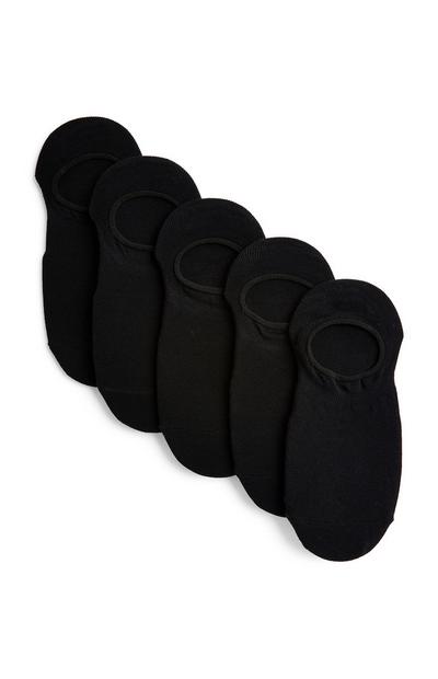 Pack 5 pares meias desporto invisíveis preto
