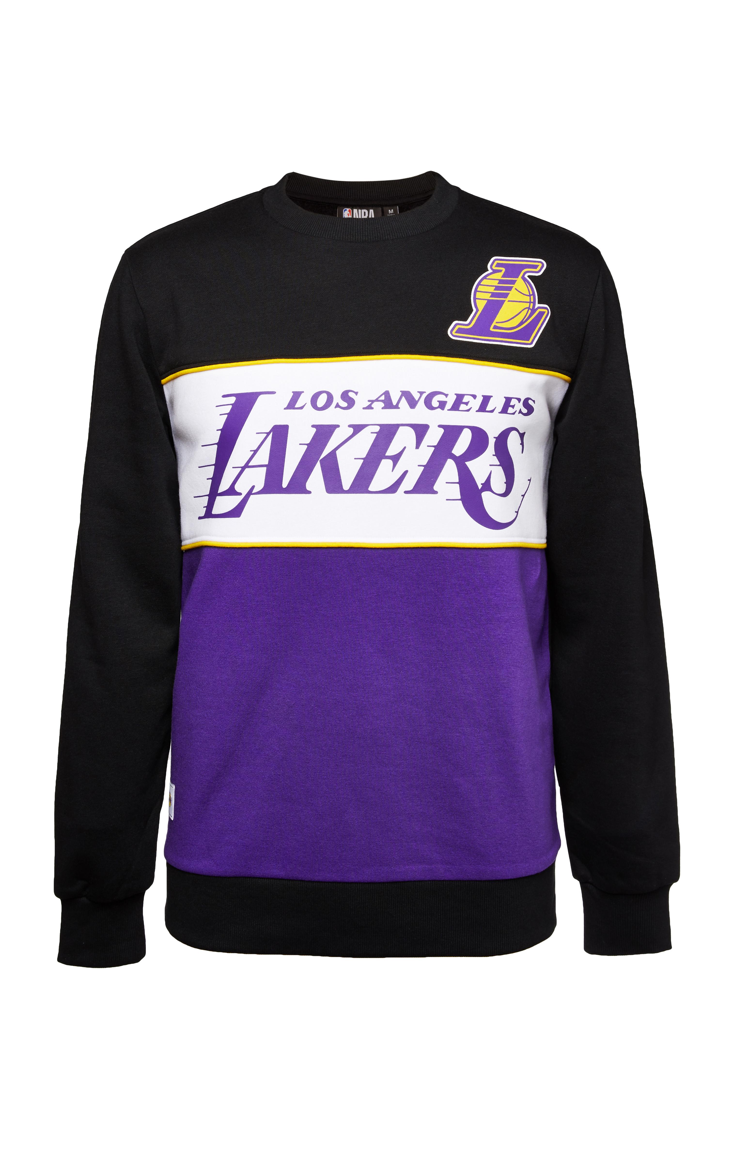 Black NBA LA Lakers Crew Neck Sweatshirt | Men's Hoodies & Sweatshirts ...