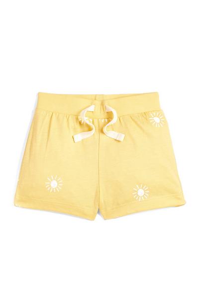 Shorts gialli da bimbo con stampa sole