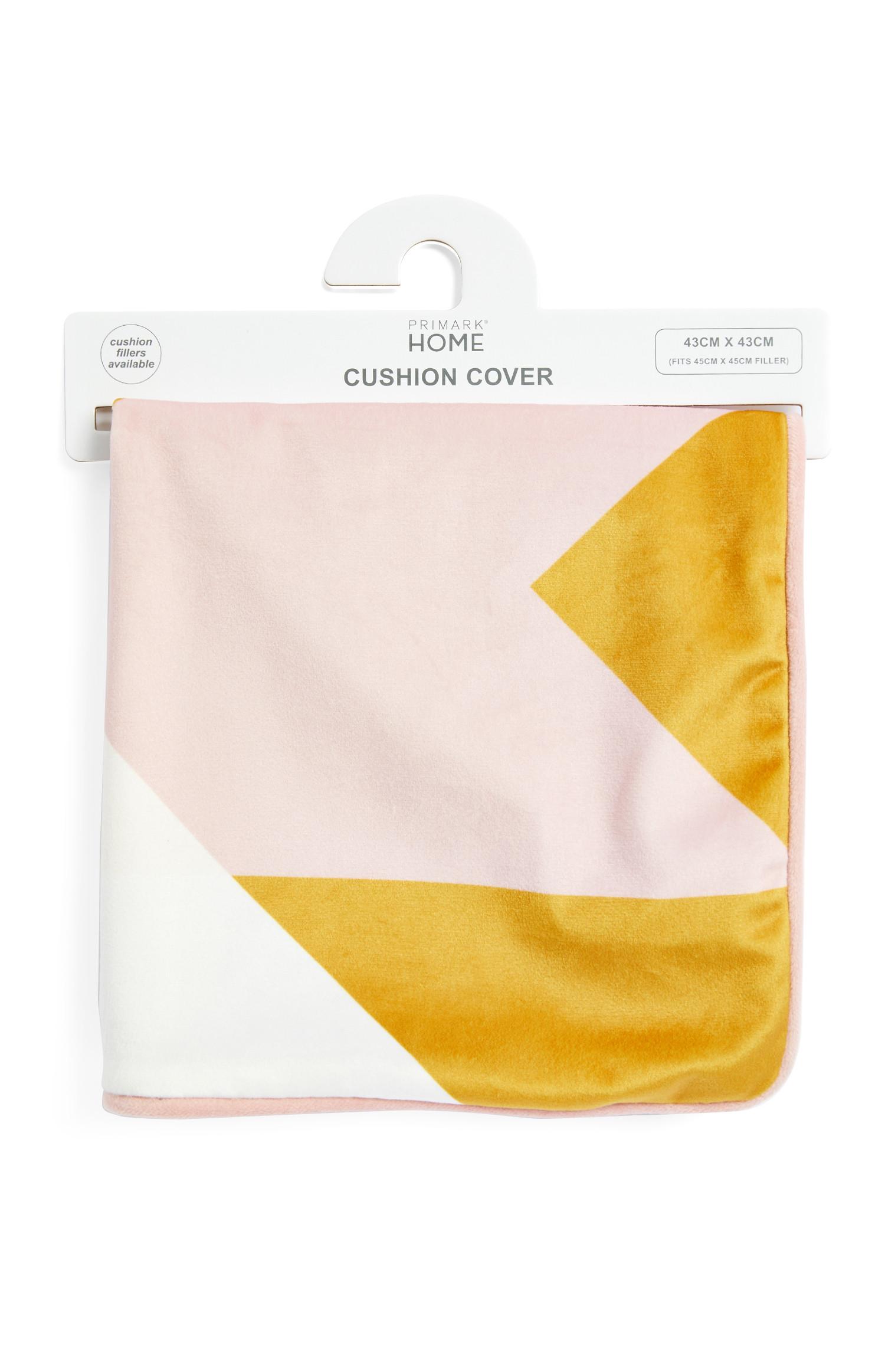 Pastel Geometric Print Velvet Cushion Cover Cushions & Covers Home Furnishings Homeware