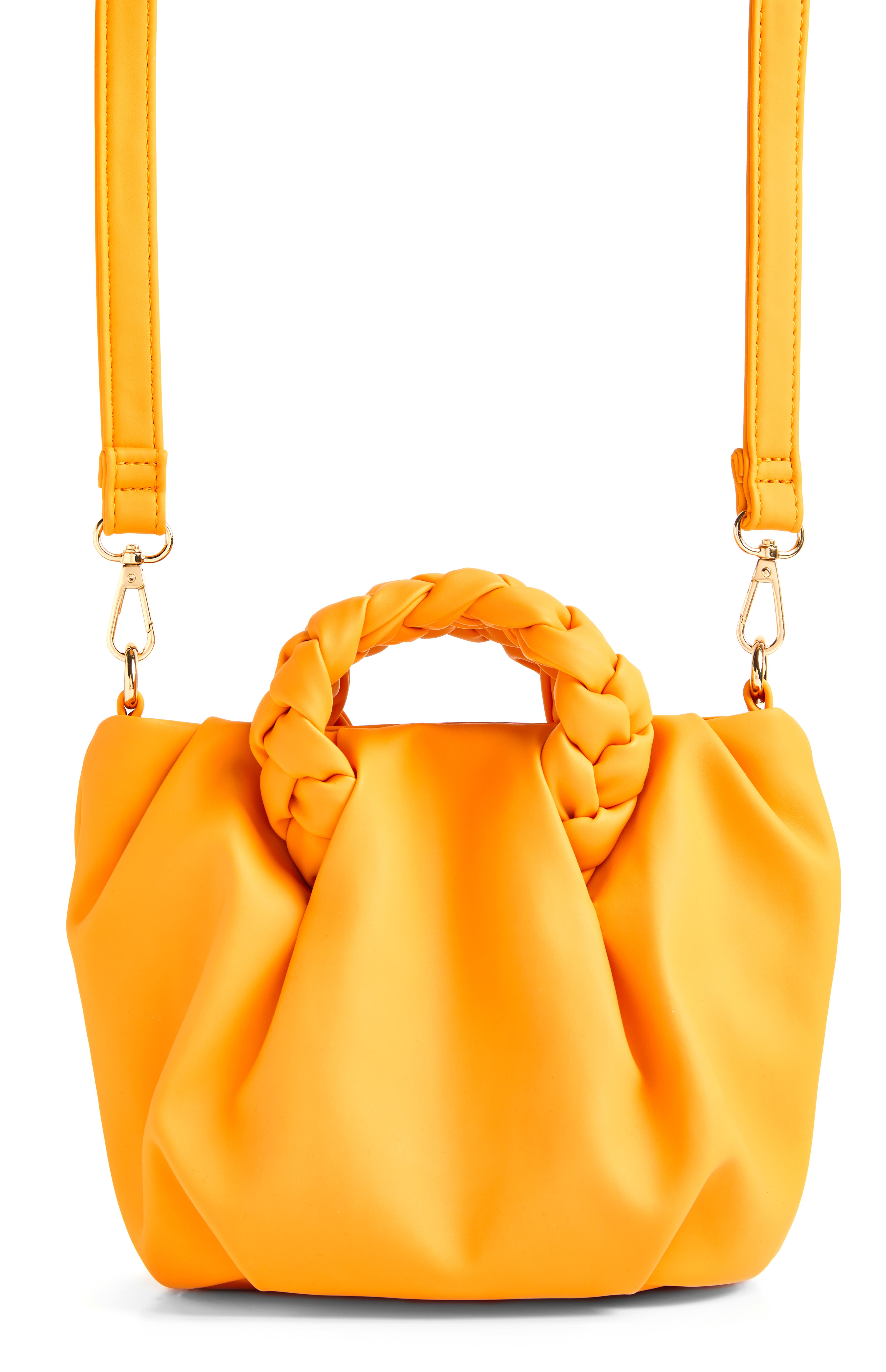 Bolso Cruzado Naranja Con Asa De Mano Trenzada | Bolsos Cruzados ...