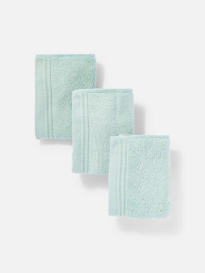 3 asciugamani per il viso blu morbidissimi