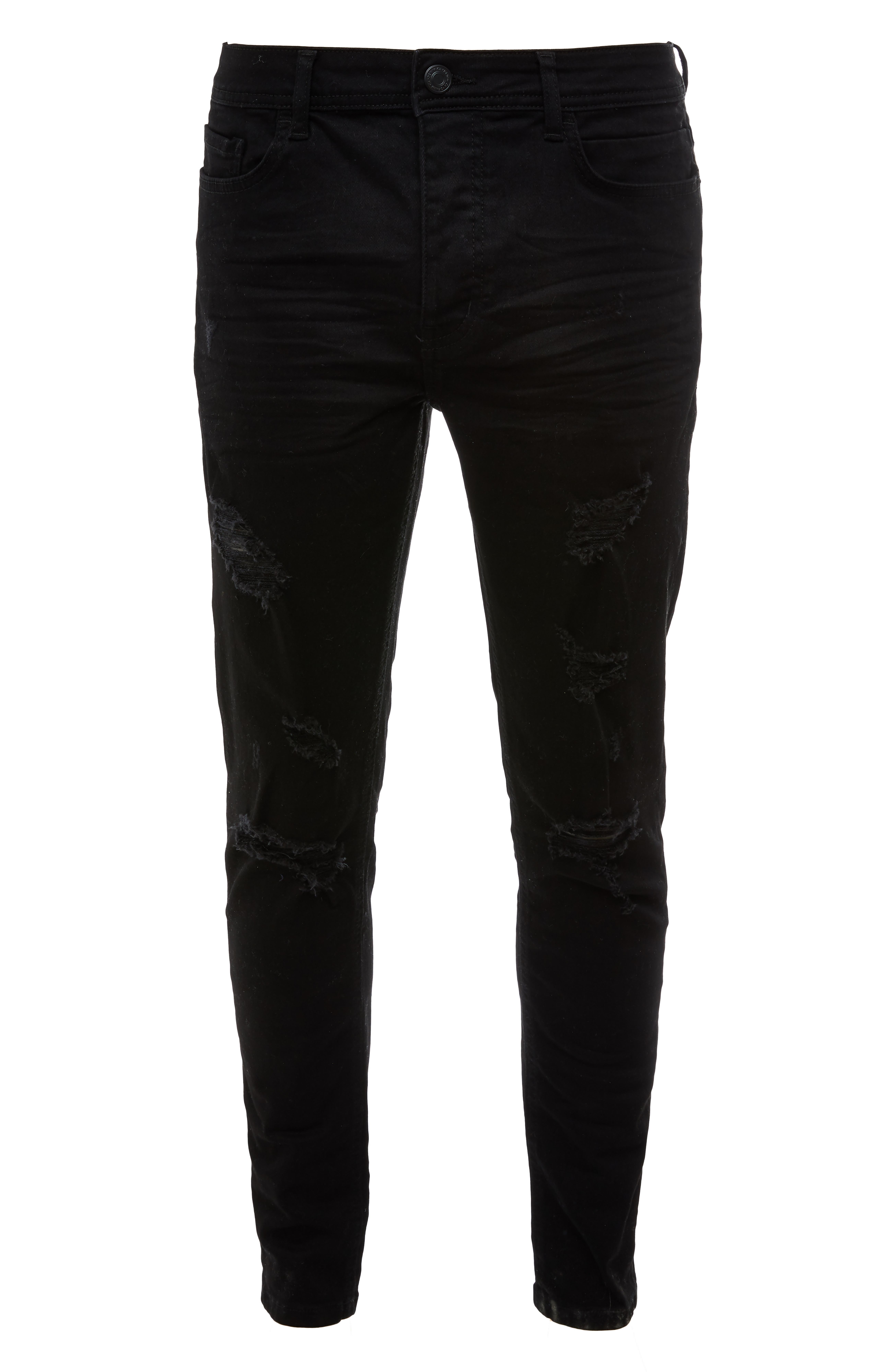 Zwarte Skinny Jeans Met Scheuren Jeans Voor Heren Herenkleding