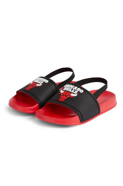 Young Boy Black and Red NBA Chicago Bull Slides